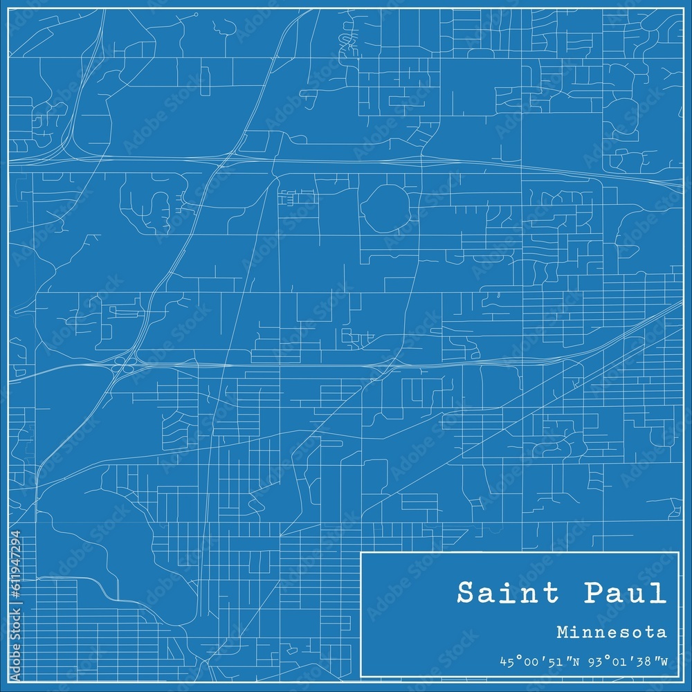 Blueprint US city map of Saint Paul, Minnesota. Blueprint US city map of Saint Paul, Minnesota.