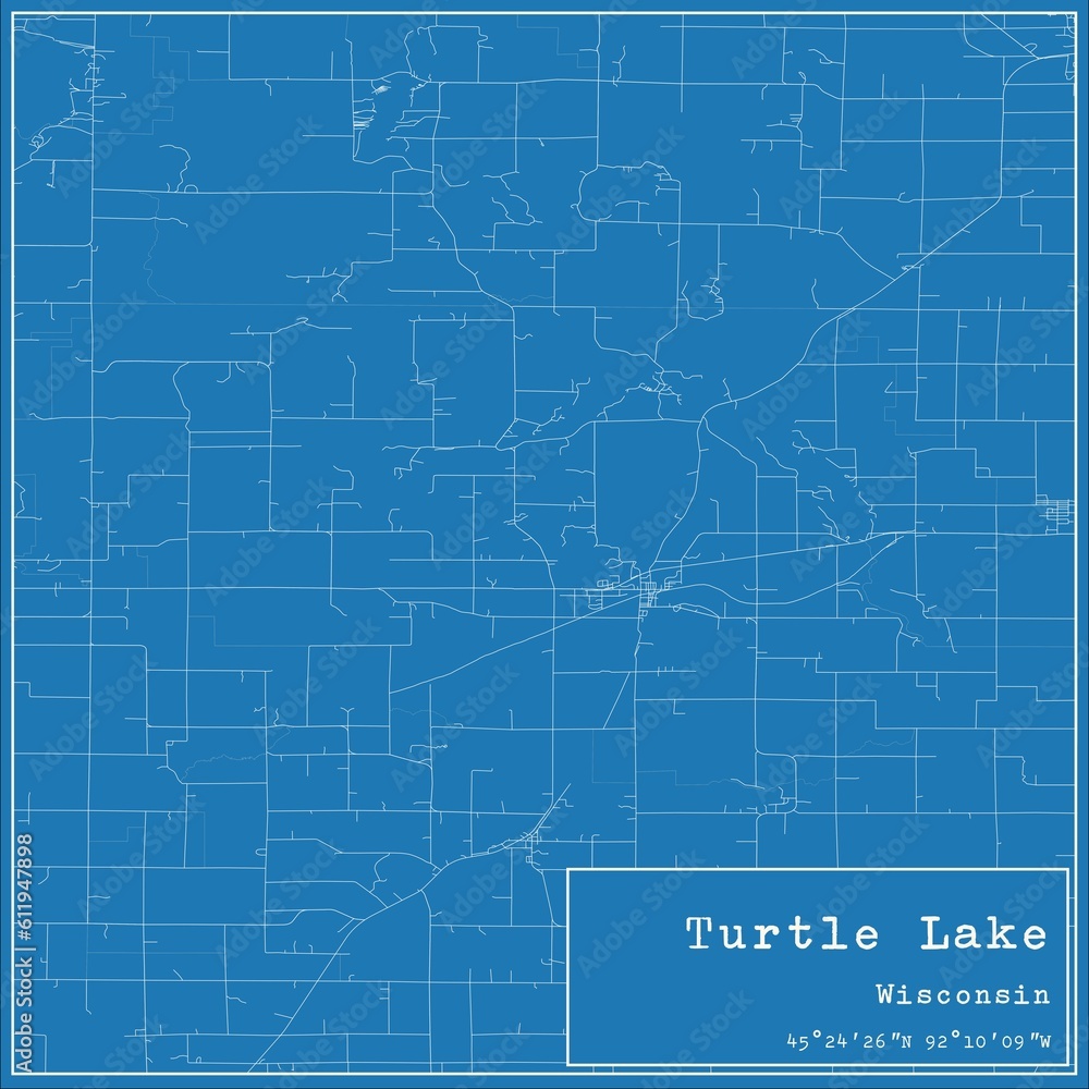 Blueprint US city map of Turtle Lake, Wisconsin. Blueprint US city map of Turtle Lake, Wisconsin.