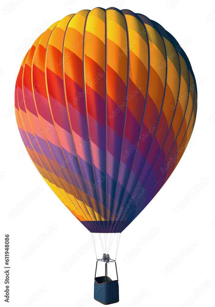 Fototapeta premium Isolate 3d rendering of a hot air balloon