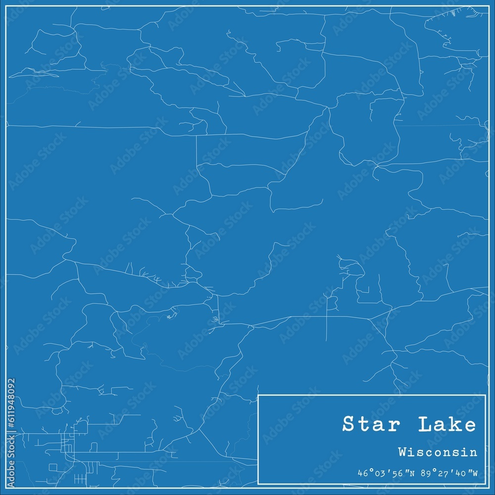 Blueprint US city map of Star Lake, Wisconsin. Blueprint US city map of Star Lake, Wisconsin.