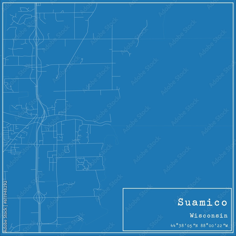 Blueprint US city map of Suamico, Wisconsin. Blueprint US city map of Suamico, Wisconsin.