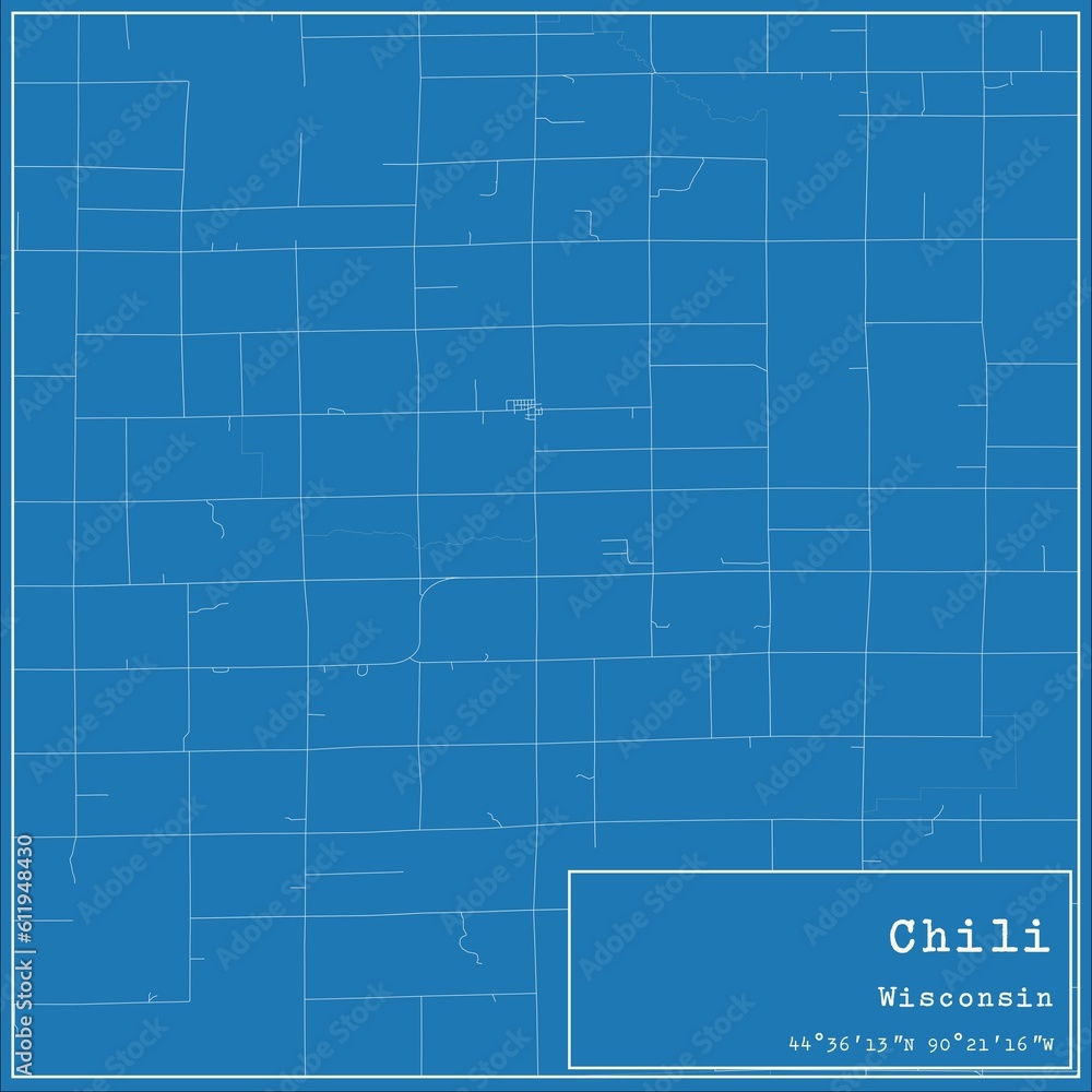 Blueprint US city map of Chili, Wisconsin. Blueprint US city map of Chili, Wisconsin.