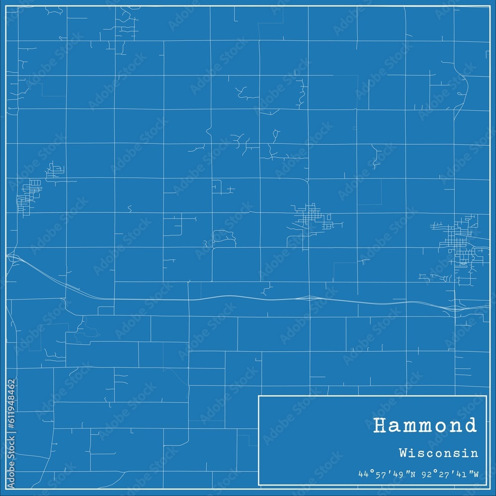 Blueprint US city map of Hammond, Wisconsin. Blueprint US city map of Hammond, Wisconsin.