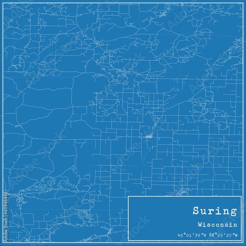 Wallpaper Mural Blueprint US city map of Suring, Wisconsin. Torontodigital.ca