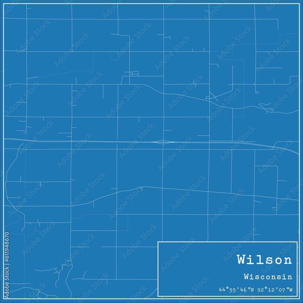 Blueprint US city map of Wilson, Wisconsin. Blueprint US city map of Wilson, Wisconsin.