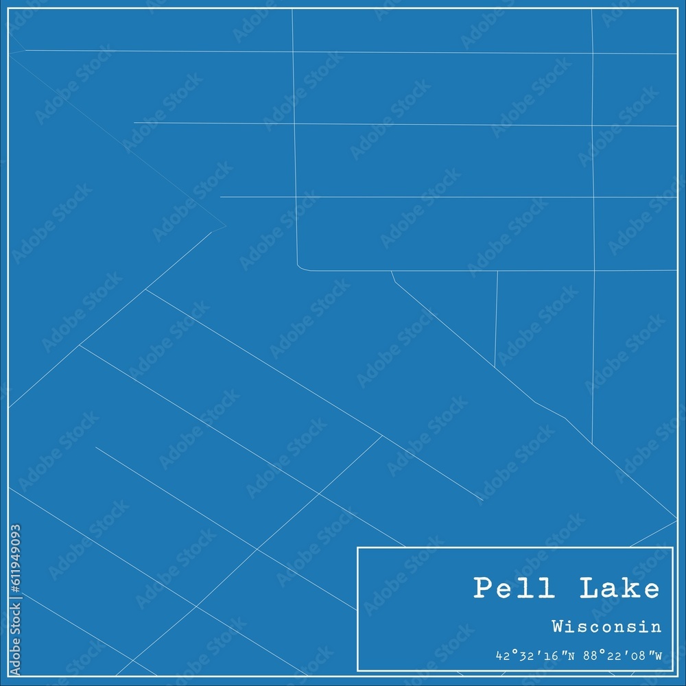 Blueprint US city map of Pell Lake, Wisconsin. Blueprint US city map of Pell Lake, Wisconsin.