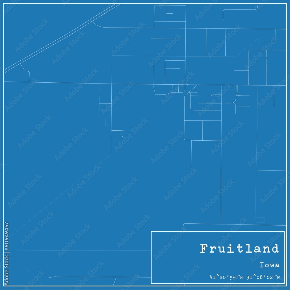 Blueprint US city map of Fruitland, Iowa. Blueprint US city map of Fruitland, Iowa.