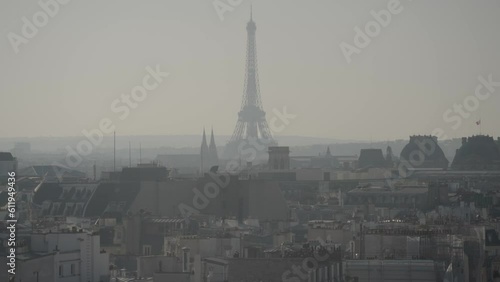 Paris, France - The Tour Eiffel Tower La dame de fer seen from Centre Pompidou photo
