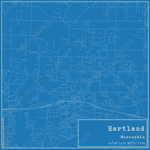 Wallpaper Mural Blueprint US city map of Hartland, Wisconsin. Torontodigital.ca