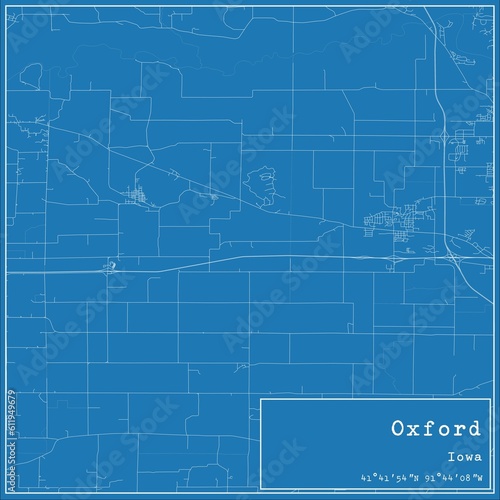 Wallpaper Mural Blueprint US city map of Oxford, Iowa. Torontodigital.ca