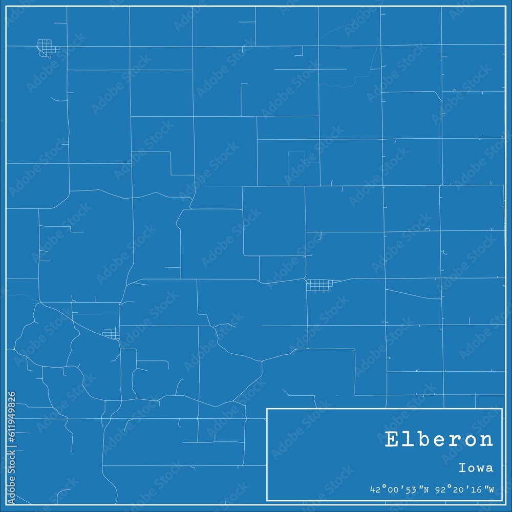Blueprint US city map of Elberon, Iowa. Blueprint US city map of Elberon, Iowa.