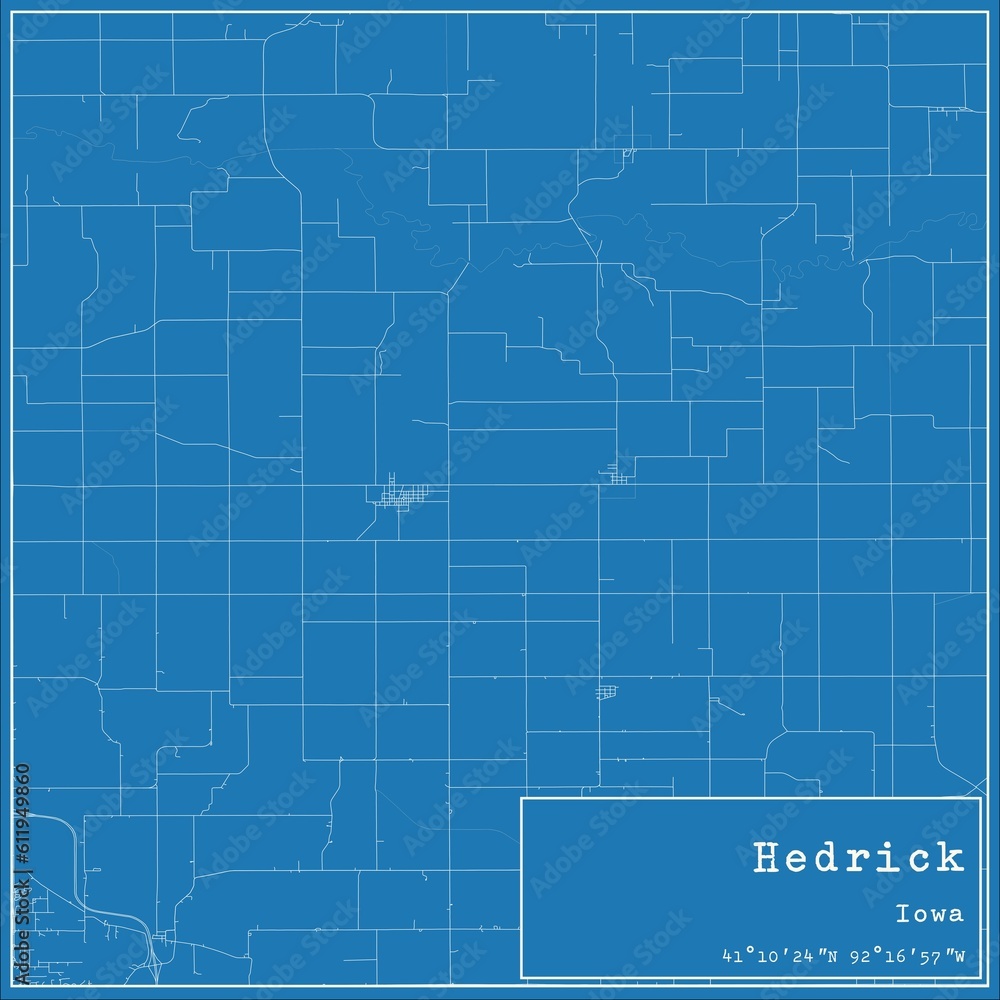 Blueprint US city map of Hedrick, Iowa. Blueprint US city map of Hedrick, Iowa.