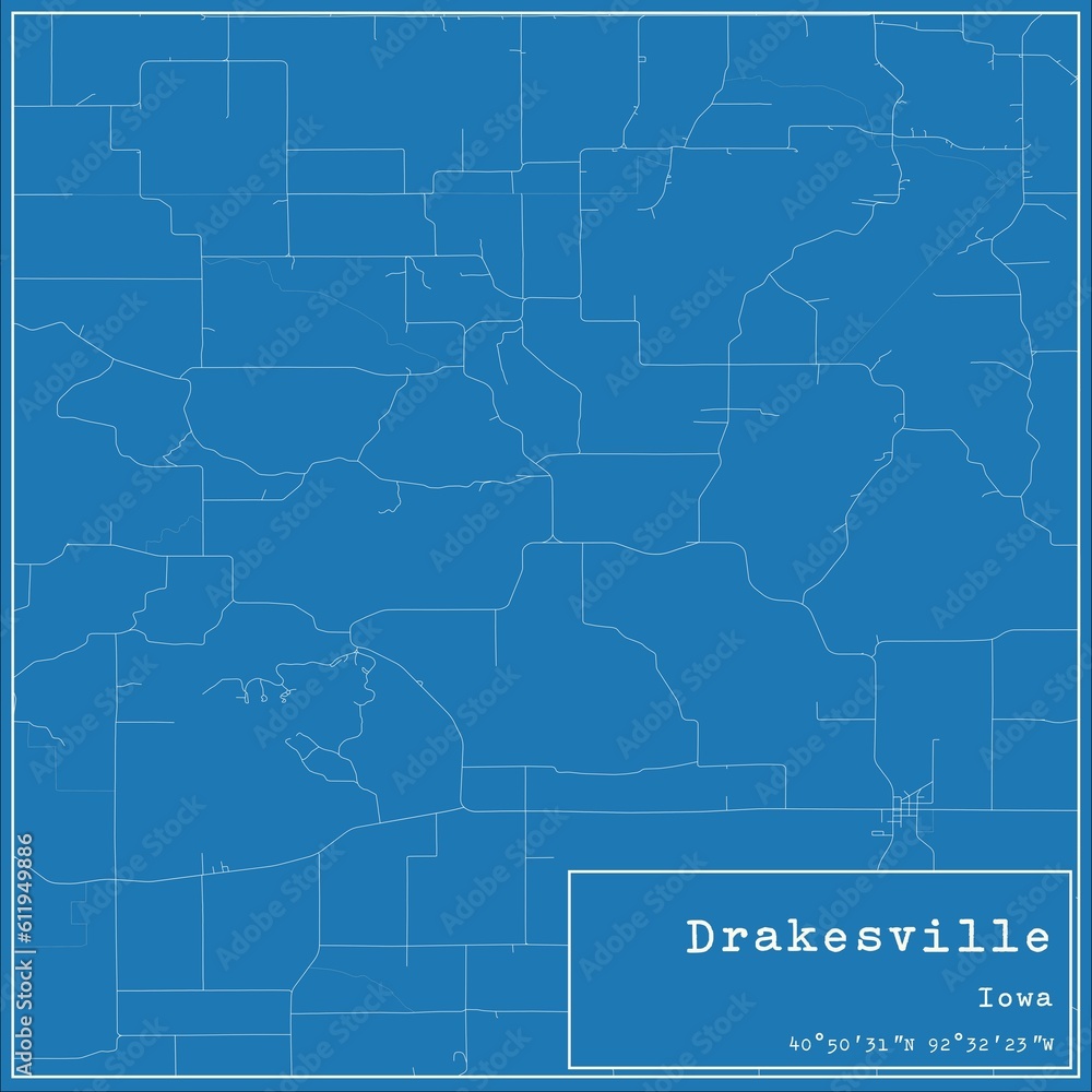 Blueprint US city map of Drakesville, Iowa. Blueprint US city map of Drakesville, Iowa.