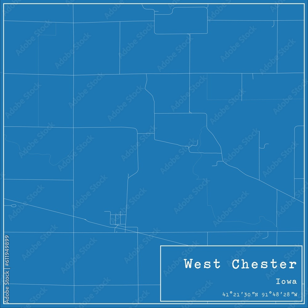 Blueprint US city map of West Chester, Iowa. Blueprint US city map of West Chester, Iowa.