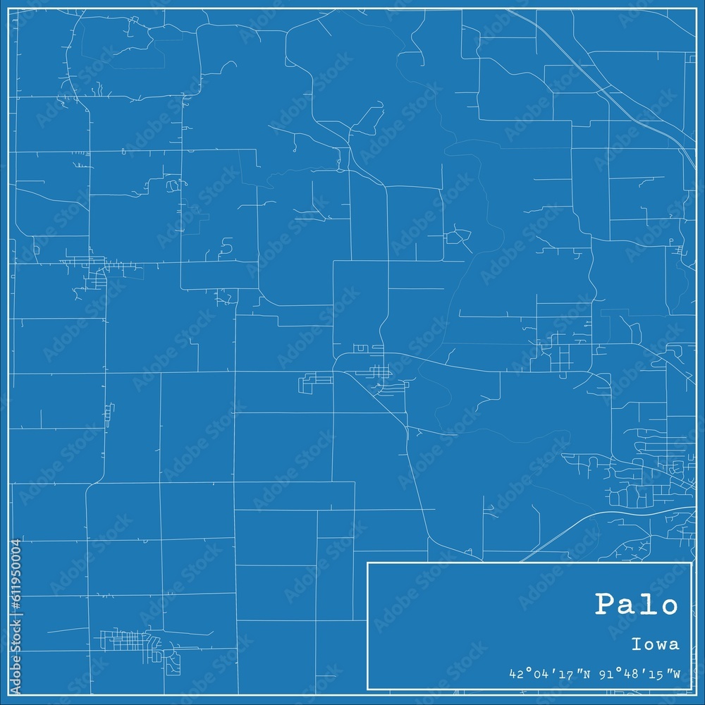 Blueprint US city map of Palo, Iowa. Blueprint US city map of Palo, Iowa.