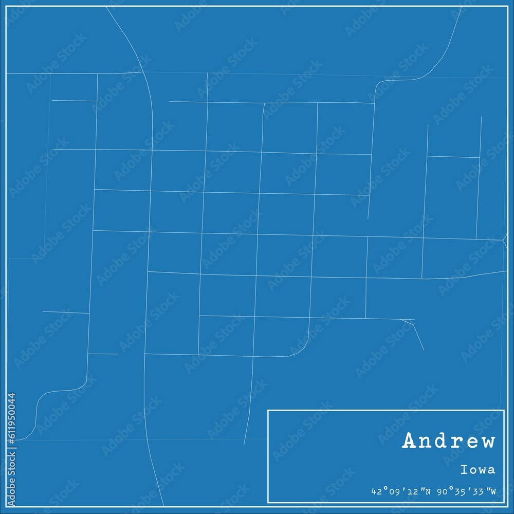 Blueprint US city map of Andrew, Iowa. Blueprint US city map of Andrew, Iowa.