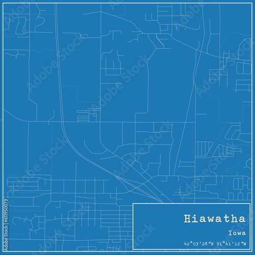 Wallpaper Mural Blueprint US city map of Hiawatha, Iowa. Torontodigital.ca