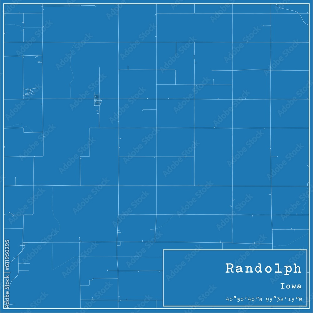 Blueprint US city map of Randolph, Iowa. Blueprint US city map of Randolph, Iowa.