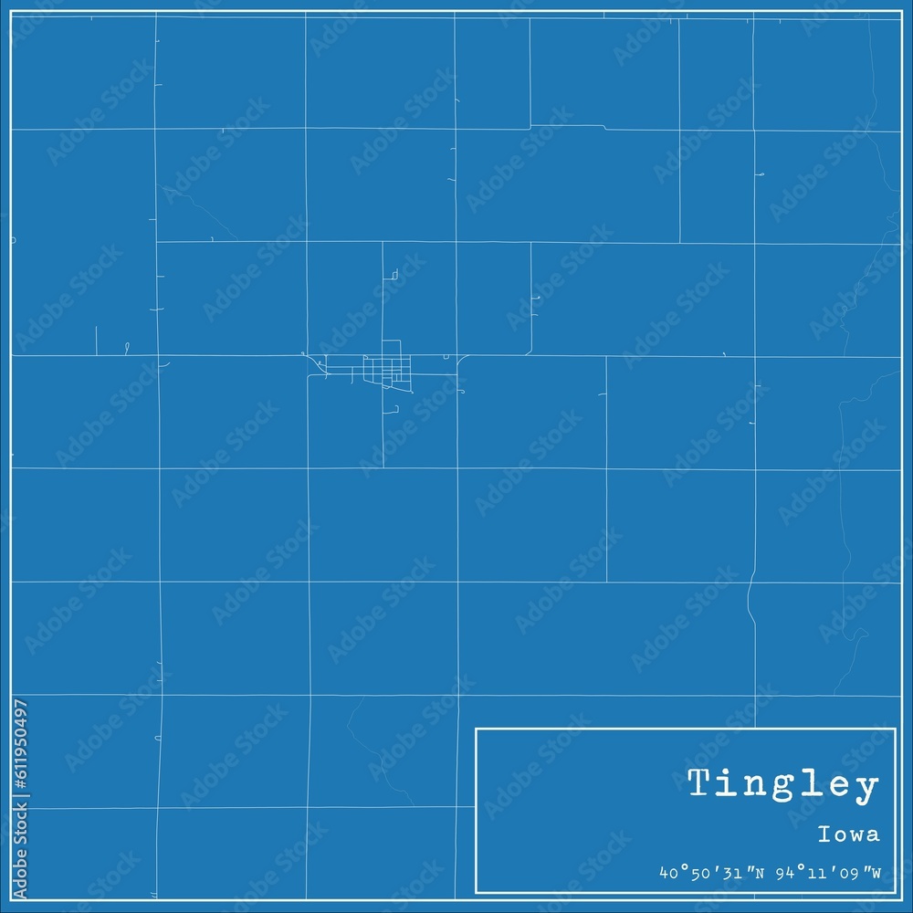 Blueprint US city map of Tingley, Iowa. Blueprint US city map of Tingley, Iowa.