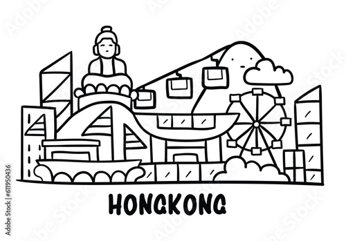 Travel To Hongkong Vector illustration.