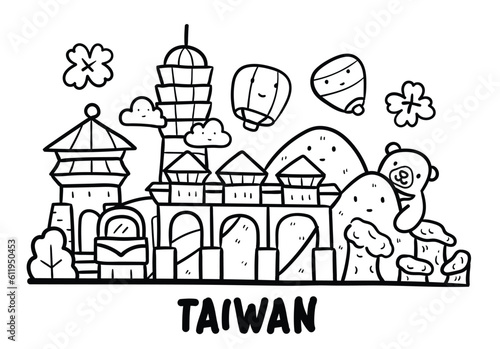 Travel To Taiwan Vector illustration.