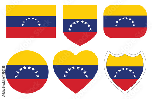Free Download Flag of Venezuela in design shape set.. Venezuela flag in design shape set. - GFXLoad