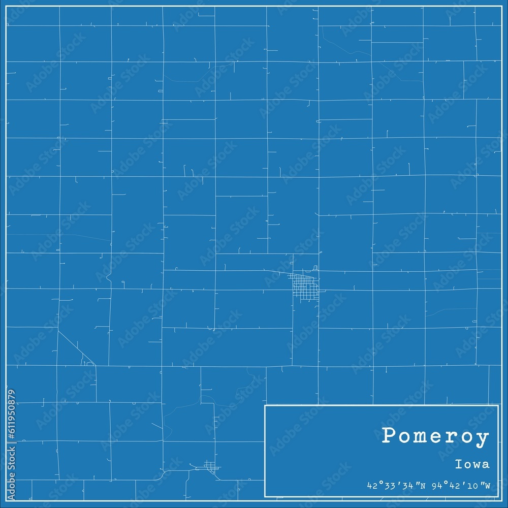 Blueprint US city map of Pomeroy, Iowa. Blueprint US city map of Pomeroy, Iowa.
