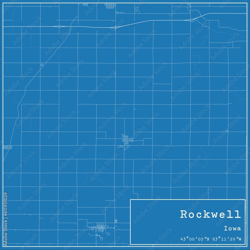 Blueprint US city map of Rockwell, Iowa. Blueprint US city map of Rockwell, Iowa.