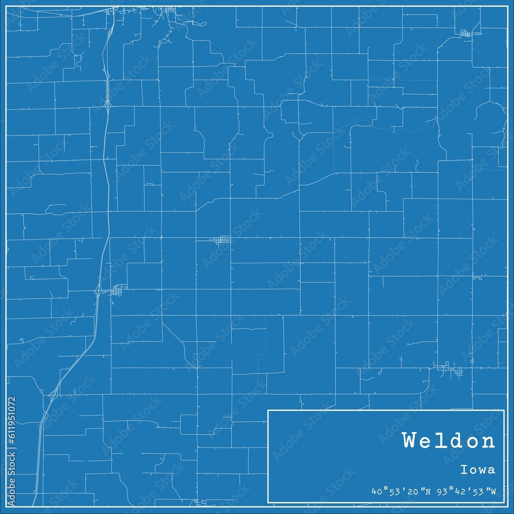 Blueprint US city map of Weldon, Iowa. Blueprint US city map of Weldon, Iowa.