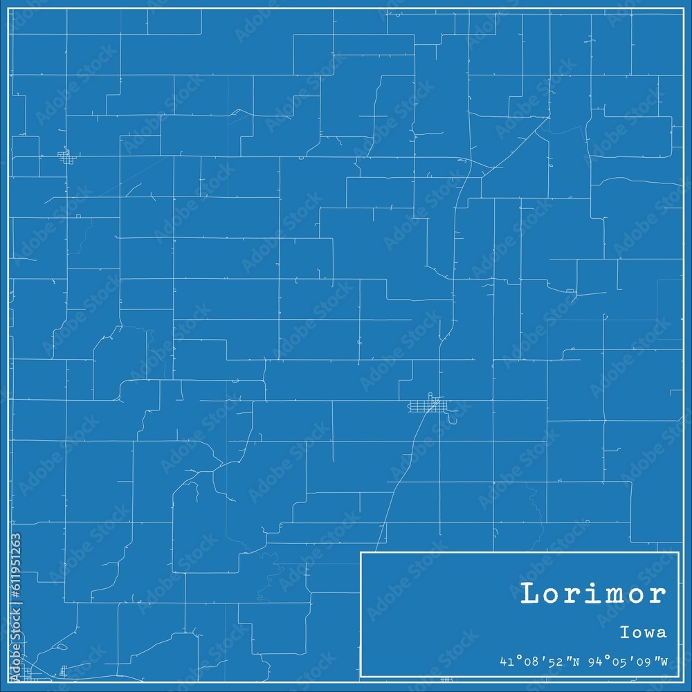 Blueprint US city map of Lorimor, Iowa. Blueprint US city map of Lorimor, Iowa.