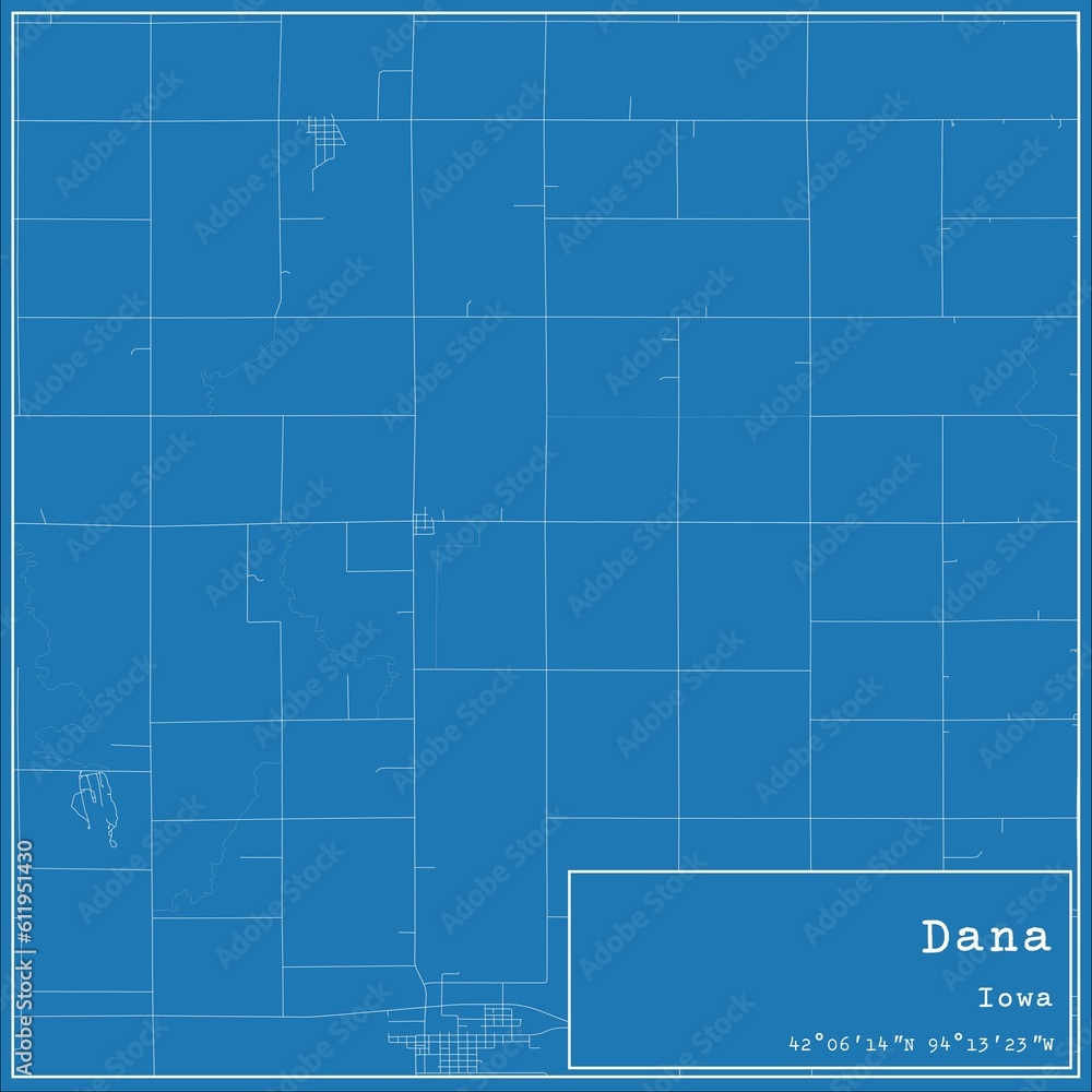 Blueprint US city map of Dana, Iowa. Blueprint US city map of Dana, Iowa.