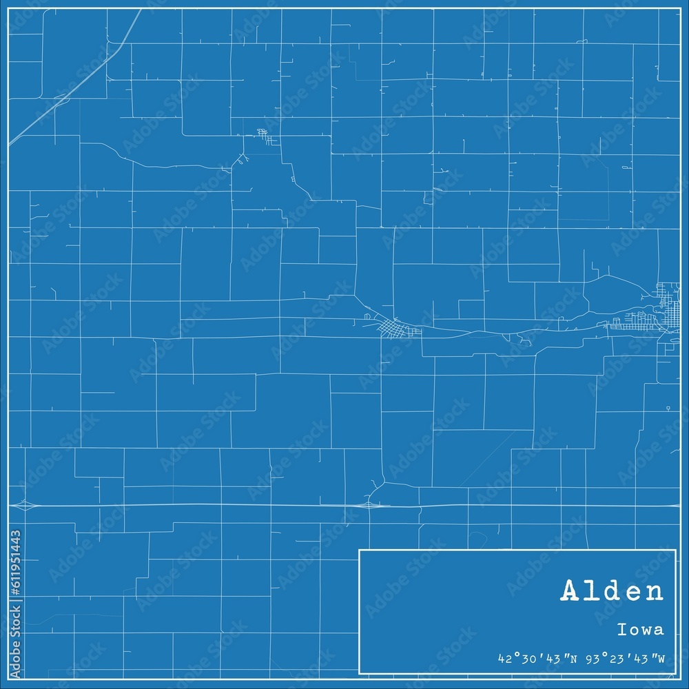 Blueprint US city map of Alden, Iowa. Blueprint US city map of Alden, Iowa.