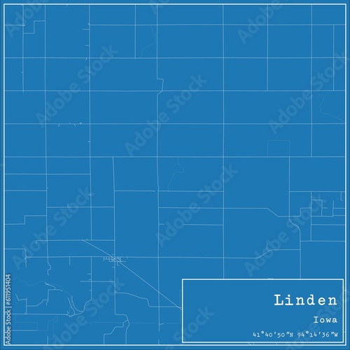 Wallpaper Mural Blueprint US city map of Linden, Iowa. Torontodigital.ca