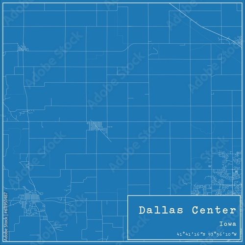 Blueprint US city map of Dallas Center  Iowa.