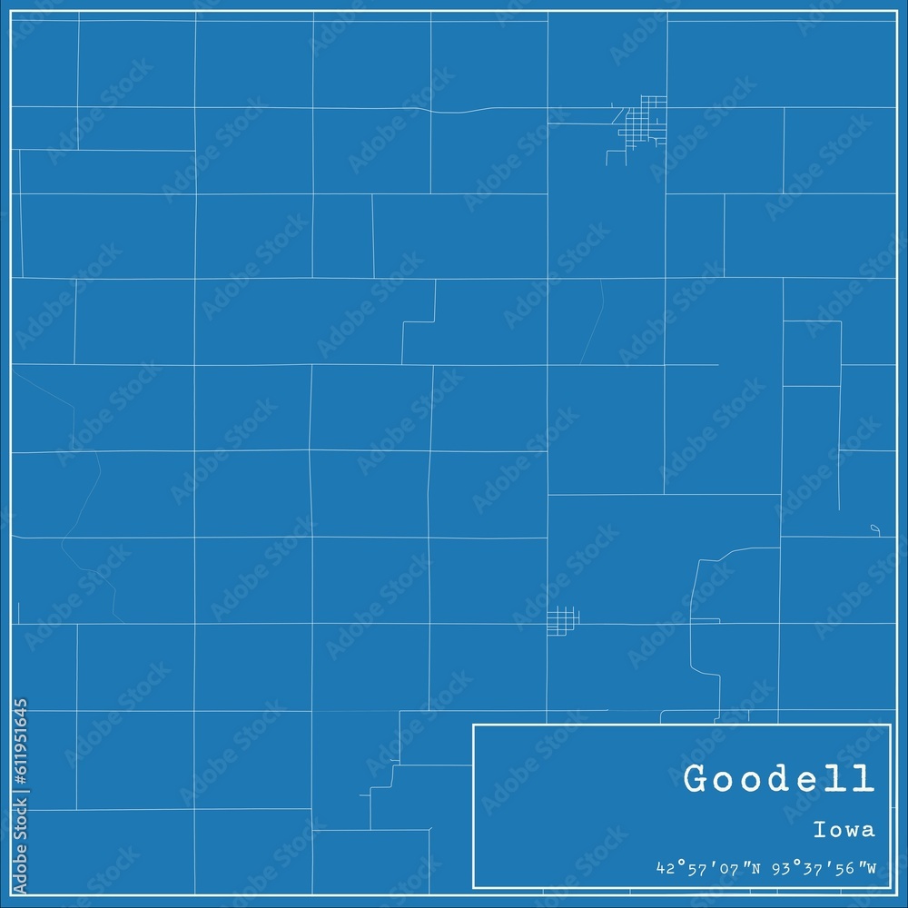 Blueprint US city map of Goodell, Iowa. Blueprint US city map of Goodell, Iowa.