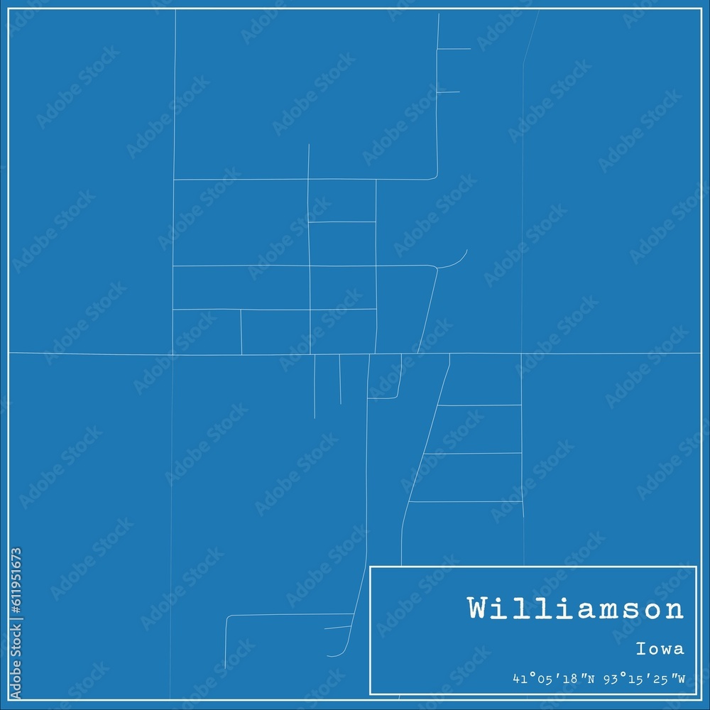 Blueprint US city map of Williamson, Iowa. Blueprint US city map of Williamson, Iowa.