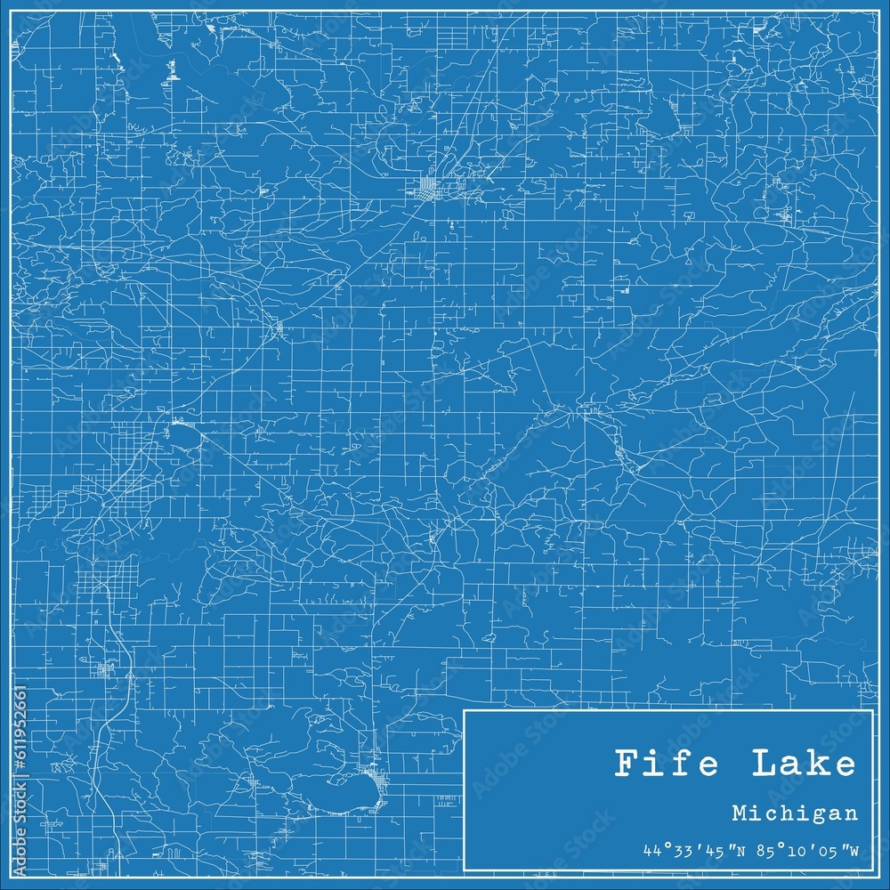 Blueprint US city map of Fife Lake, Michigan. Blueprint US city map of Fife Lake, Michigan.
