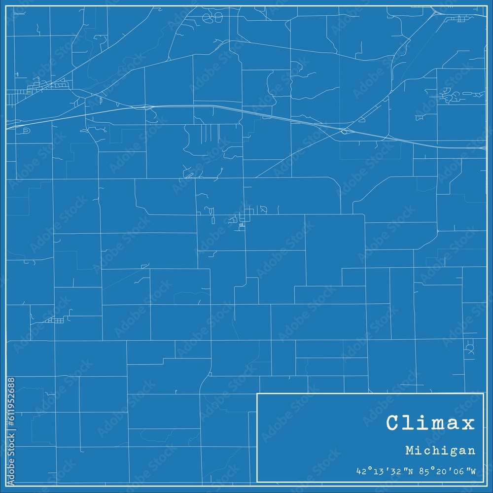 Blueprint US city map of Climax, Michigan. Blueprint US city map of Climax, Michigan.