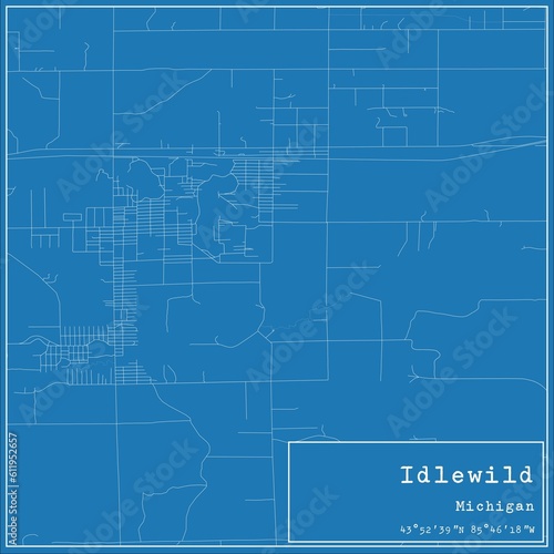 Wallpaper Mural Blueprint US city map of Idlewild, Michigan. Torontodigital.ca