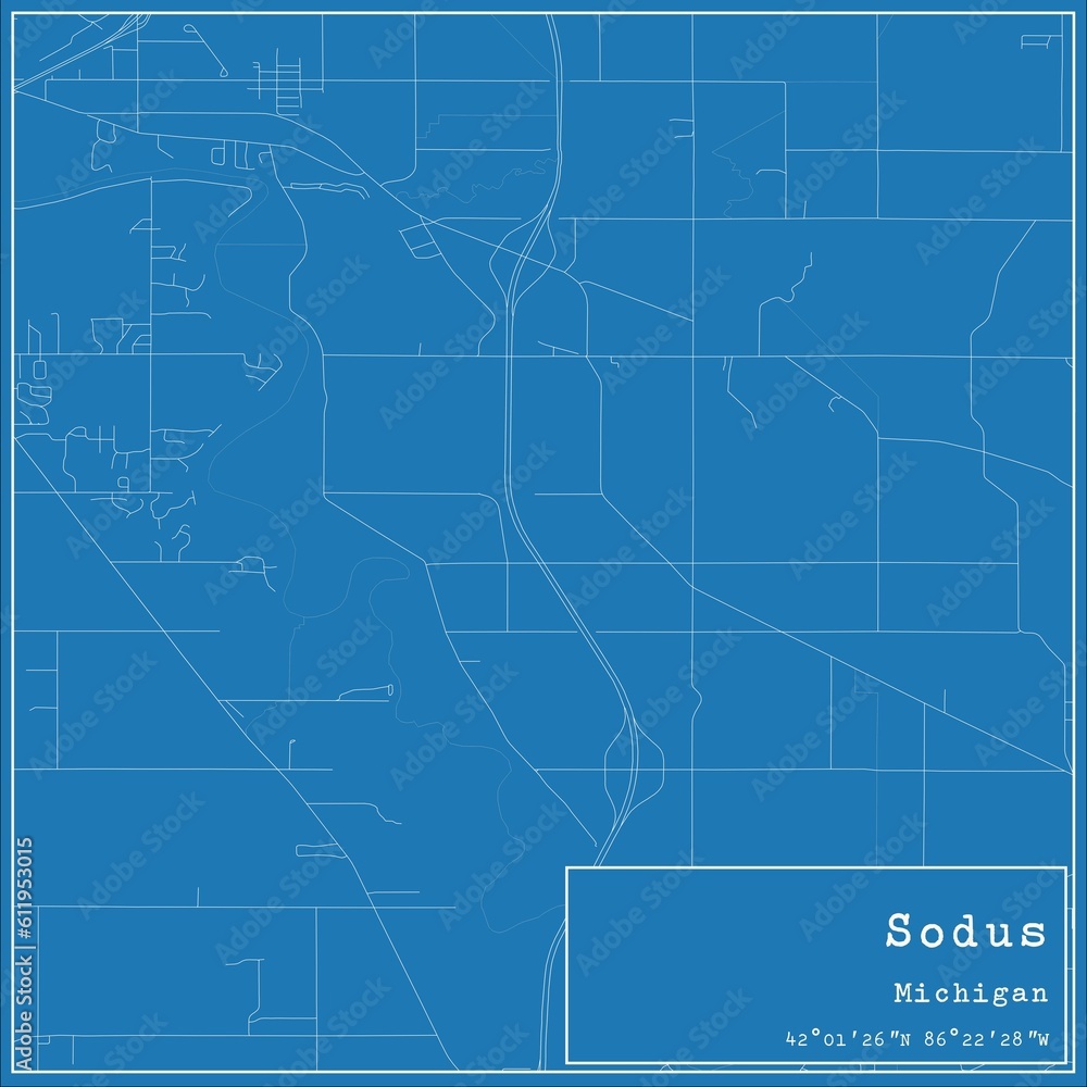 Blueprint US city map of Sodus, Michigan. Blueprint US city map of Sodus, Michigan.