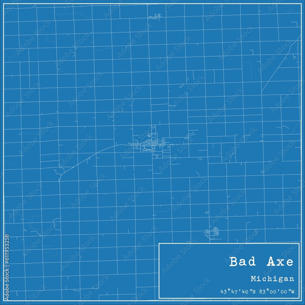 Blueprint US city map of Bad Axe, Michigan. Blueprint US city map of Bad Axe, Michigan.