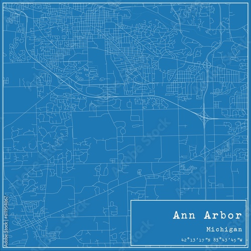 Wallpaper Mural Blueprint US city map of Ann Arbor, Michigan. Torontodigital.ca