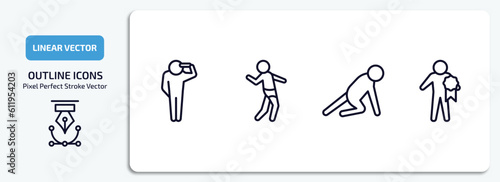 feelings outline icons set. feelings thin line icons pack included hopeless human, sexy human, ready human, special vector.