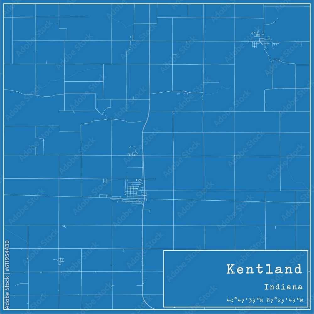 Blueprint US city map of Kentland, Indiana. Blueprint US city map of Kentland, Indiana.