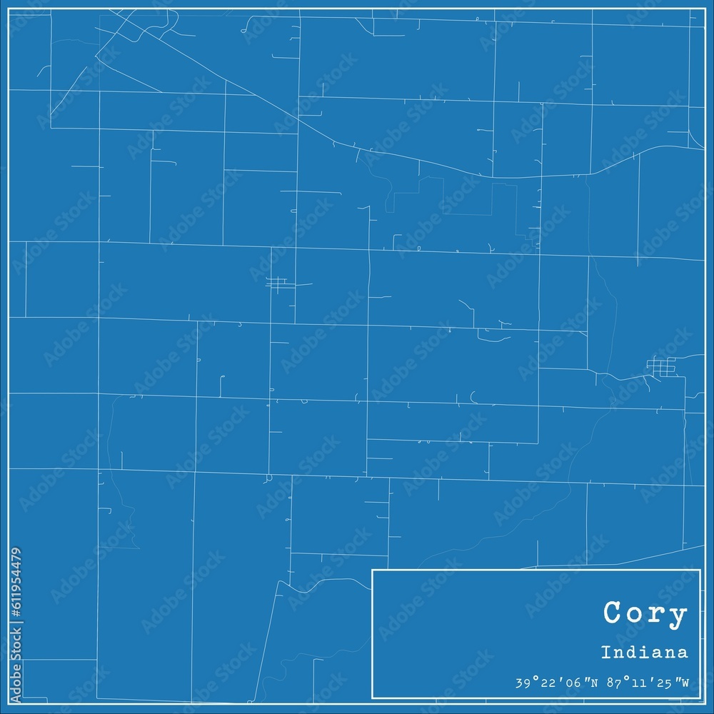 Blueprint US city map of Cory, Indiana. Blueprint US city map of Cory, Indiana.