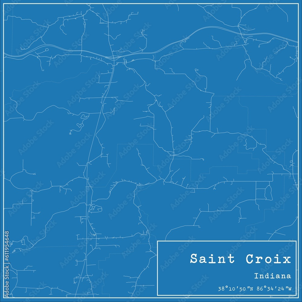 Blueprint US city map of Saint Croix, Indiana. Blueprint US city map of Saint Croix, Indiana.