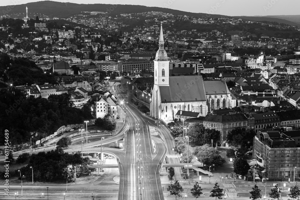 View on Saint Martin´s cathedral and old city in Bratislava,Slovakia