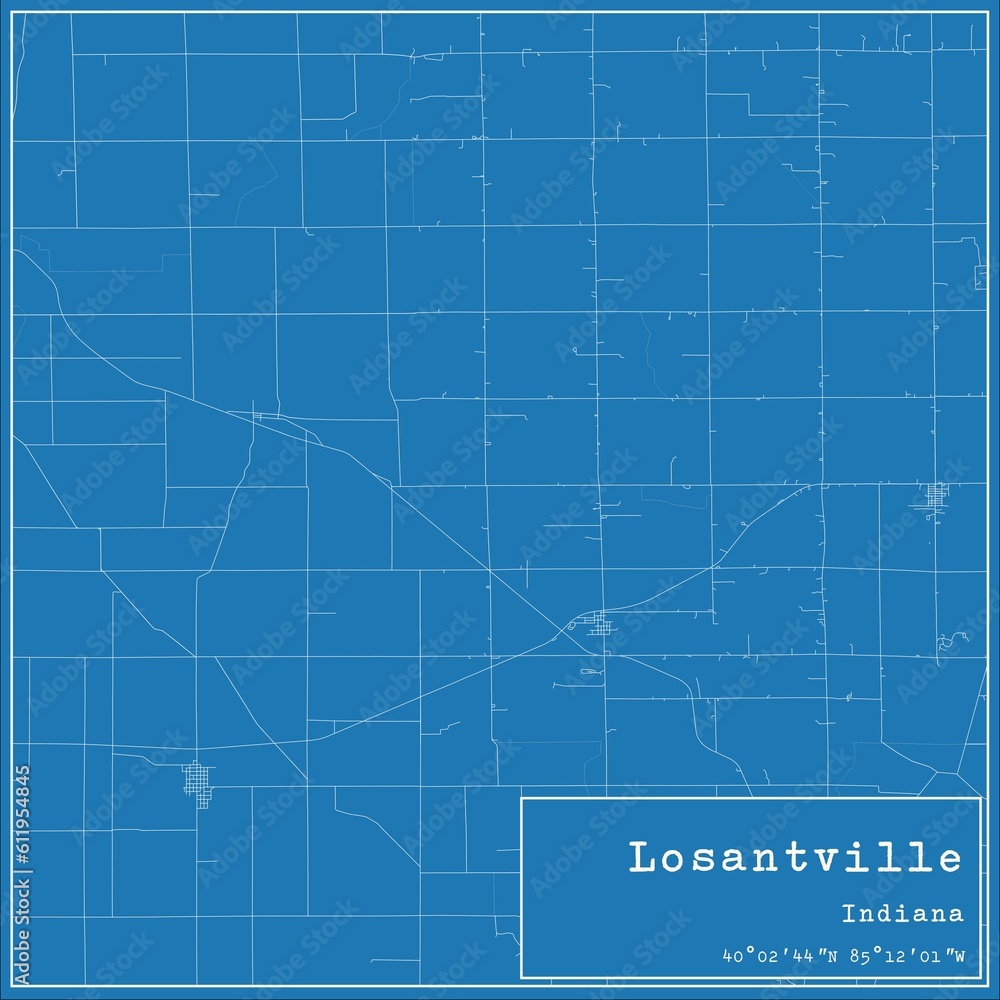 Blueprint US city map of Losantville, Indiana. Blueprint US city map of Losantville, Indiana.