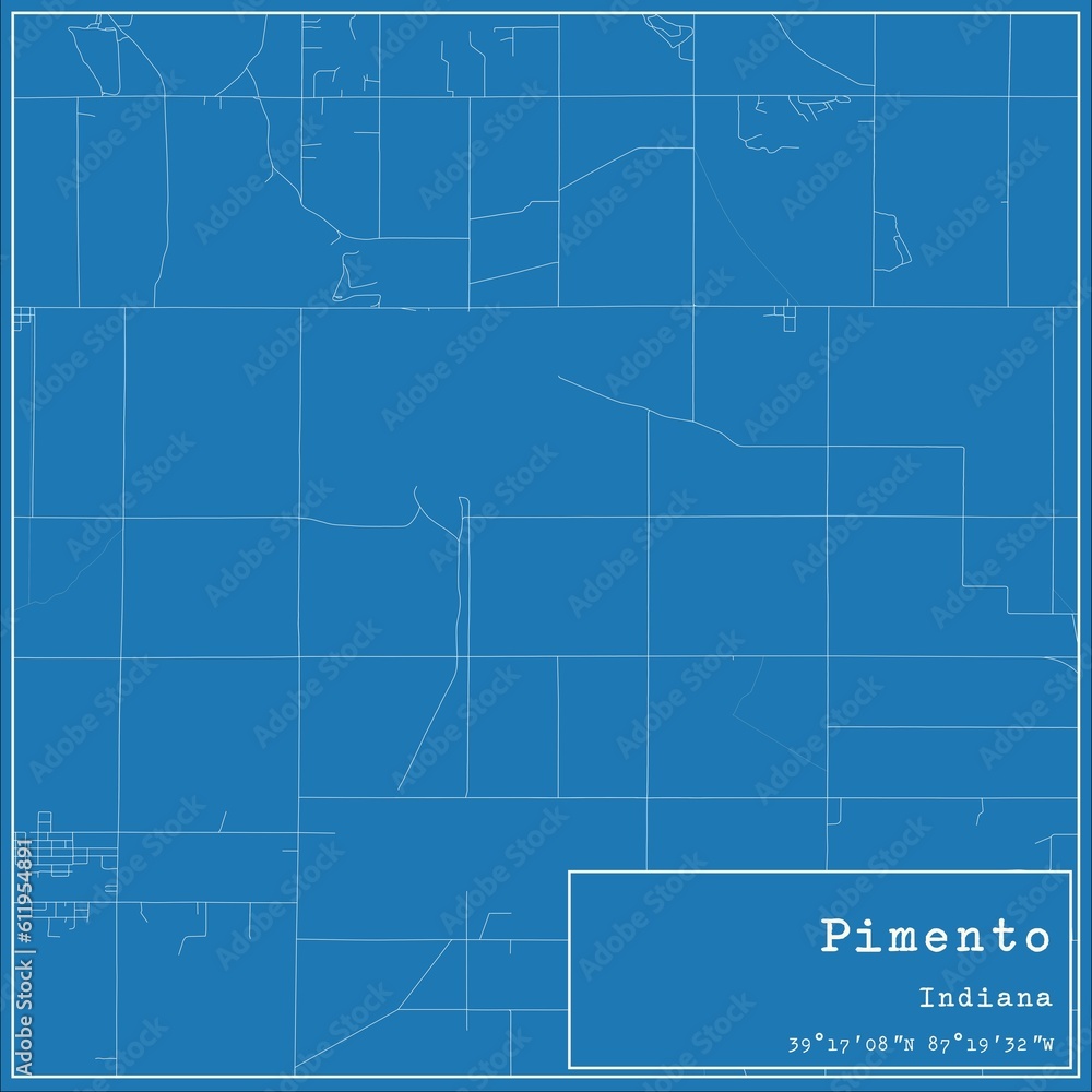 Blueprint US city map of Pimento, Indiana. Blueprint US city map of Pimento, Indiana.