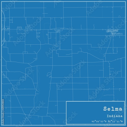 Wallpaper Mural Blueprint US city map of Selma, Indiana. Torontodigital.ca